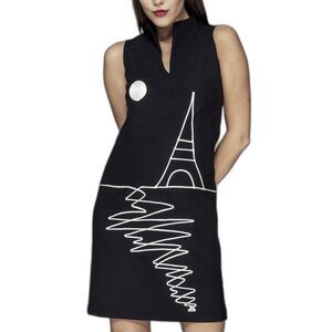 Ojala Paloma del Pozo Walk Up To My Tower Black Sleeveless Paris Inspired Dress